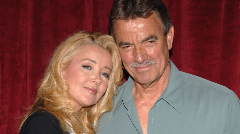 Eric Braeden and Melody Thomas Scott cuddling up