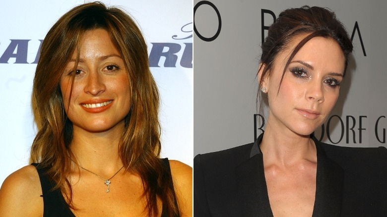 A split image of Rebecca Loos and Victoria Beckham