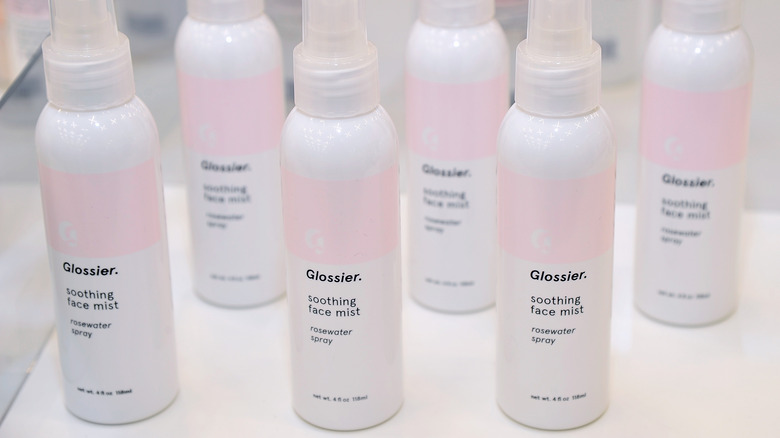 Glossier products on display