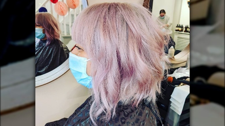 The shag cut with pink color