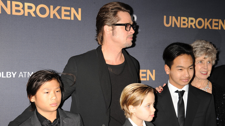 Brad Pitt with his kids