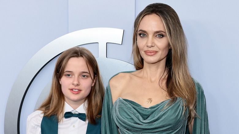 Angelina Jolie and Vivienne Jolie-Pitt on the Tonys red carpet