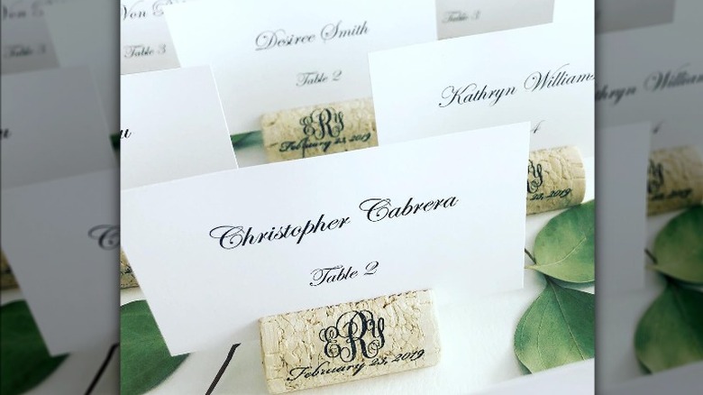 Wine cork place cards