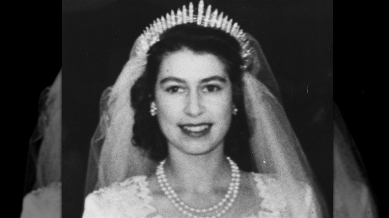 Queen Elizabeth II in wedding tiara