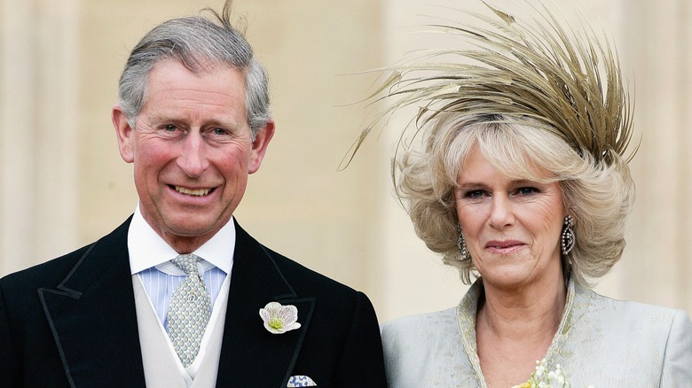 Charles and Camilla on their wedding day