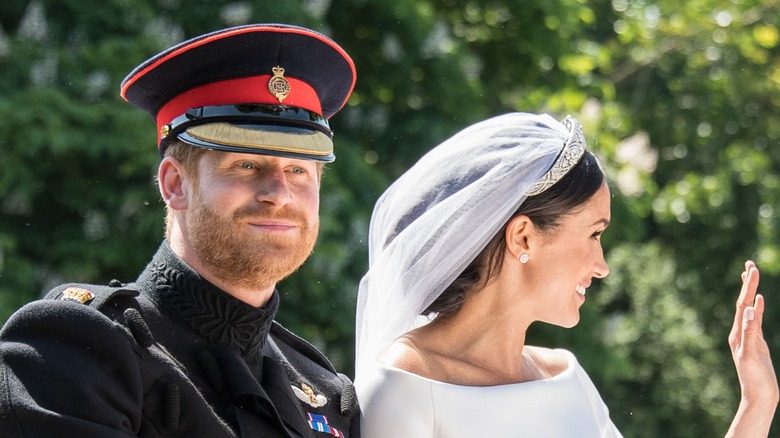 Harry and Meghan on their wedding day