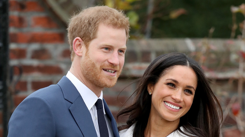 Meghan and Harry smile for the cameras