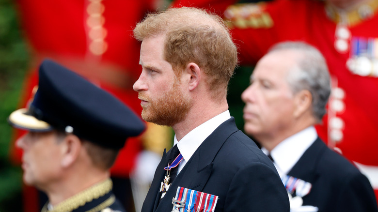 Prince Harry at Queen Elizabeth's funeral 