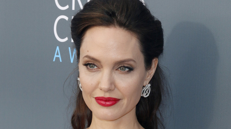 Angelina Jolie wearing red lipstick