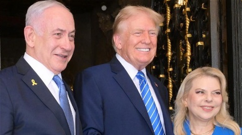 Donald Trump with Benjamin and Sara Netanyahu