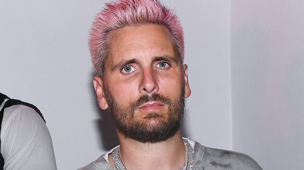 Scott Disick with pink hair
