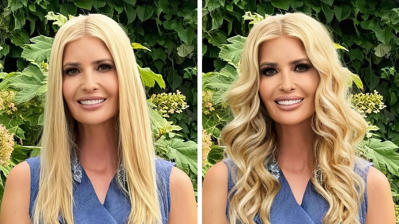 Ivanka Trump smiling before and after "makeover"