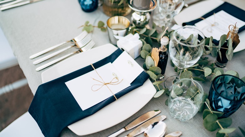 Navy table setting