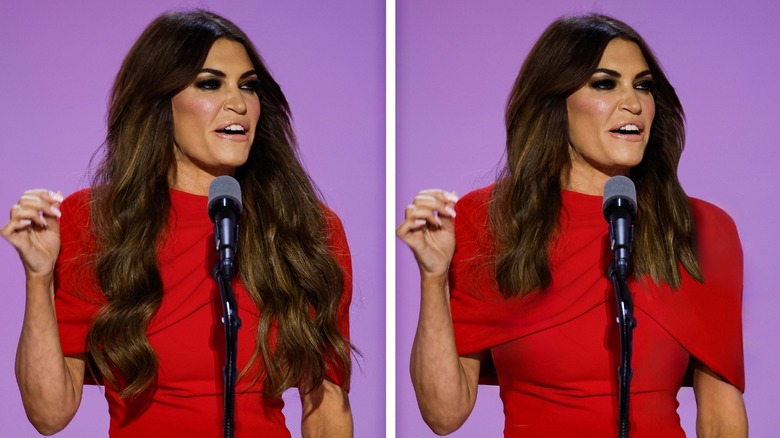 Side-by-side comparison of Kimberly Guilfoyle with and without extensions