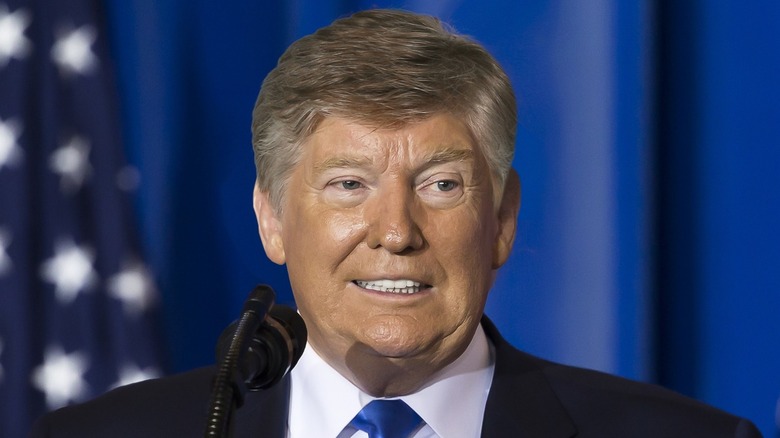 Photoshop image of Donald Trump short gray hair