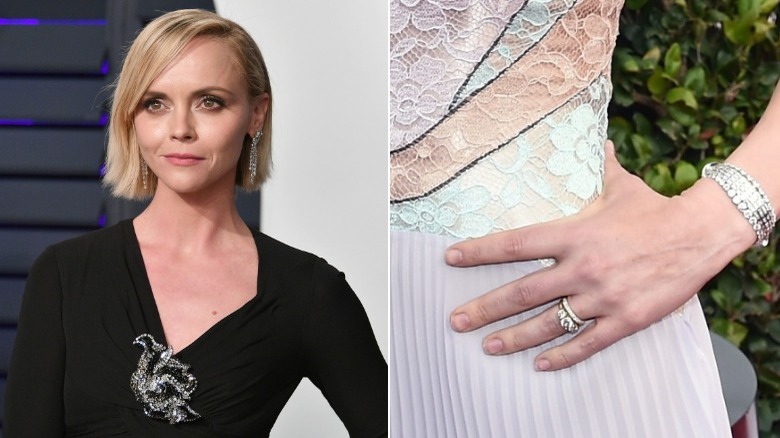 Christina Ricci and her engagement ring