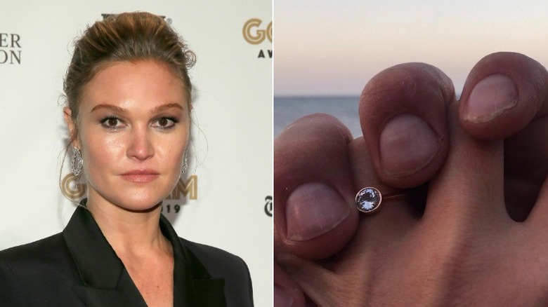 Julia Stiles and her engagement ring