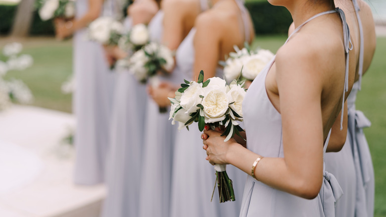 neutral bridesmaids dress