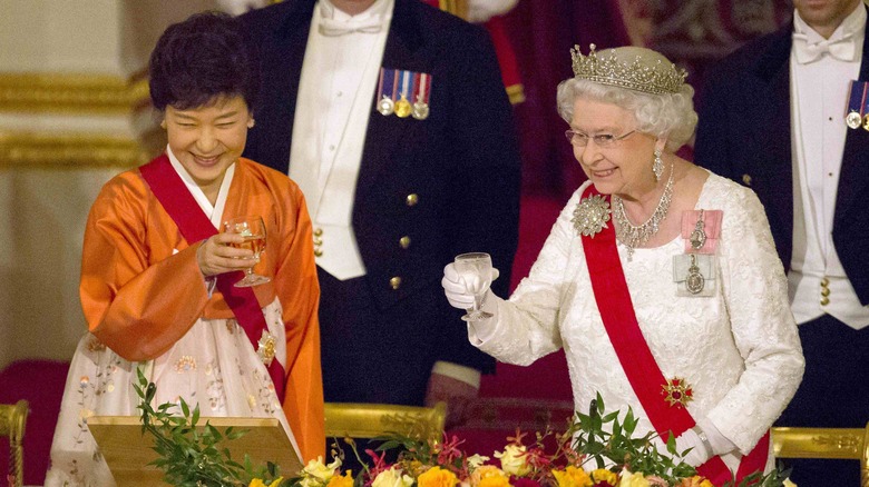 Queen Elizabeth at banquet