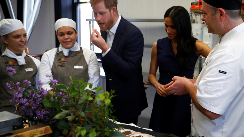 Harry and Meghan tasting ingredients