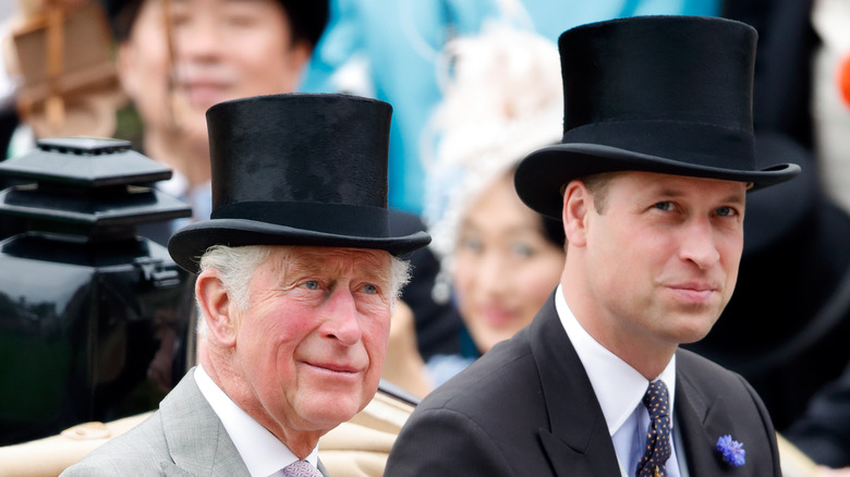 Prince Charles and Prince William wearing tophats