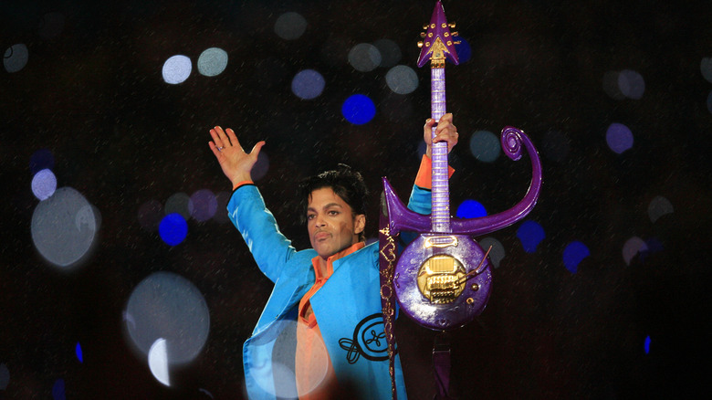 Prince performing at the Super Bowl