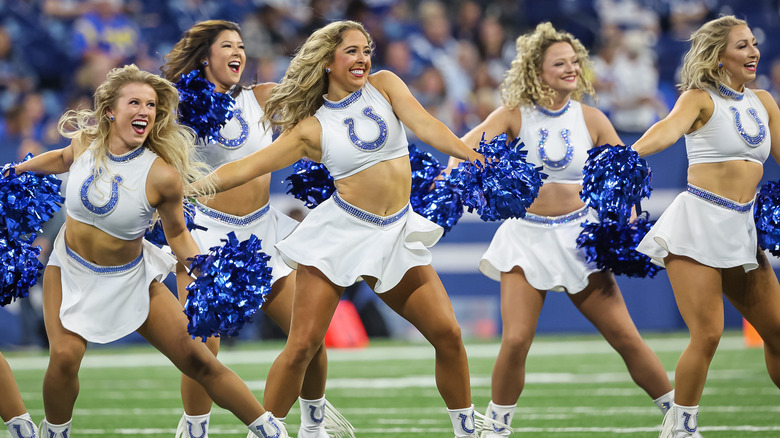 Indianapolis Colts cheerleaders performing on game day