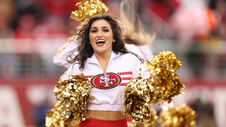 San Francisco cheerleaders performing at a football game 