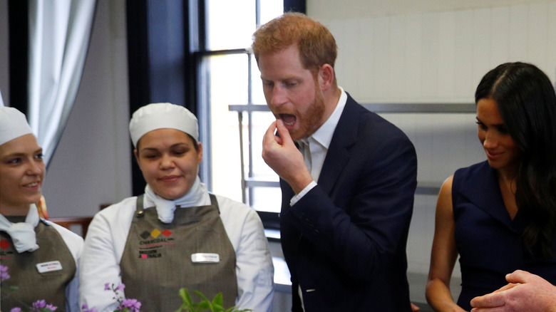 Prince Harry eating