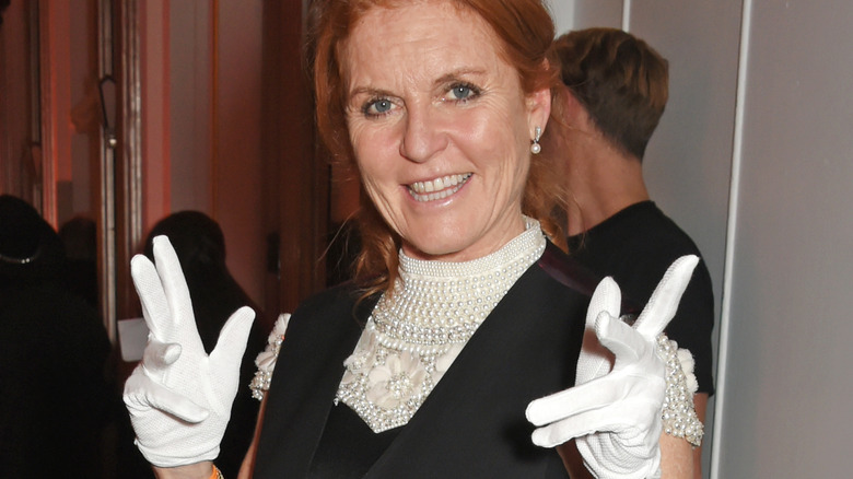 Sarah Ferguson gesturing