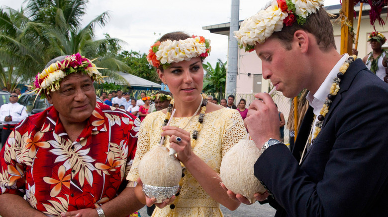 William and Kate drink abroad