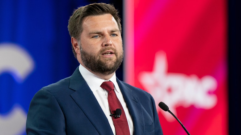 JD Vance speaks on stage during CPAC Texas 2022 conference