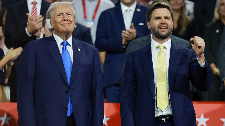 Donald Trump and JD Vance smiling