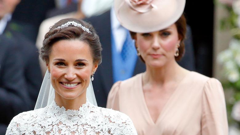 Pippa Middleton and Catherine at Pippa's wedding