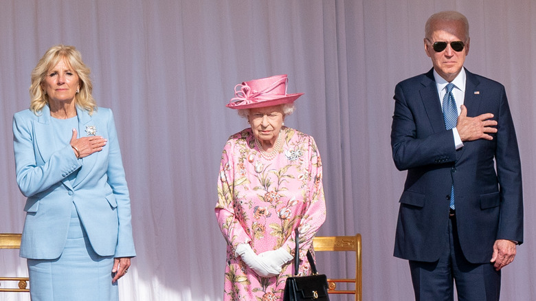 The Bidens with Queen Elizabeth