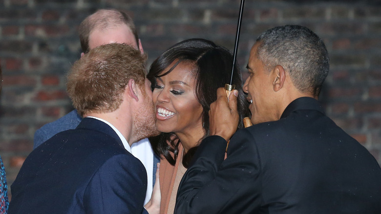 Michelle Obama greets Prince Harry