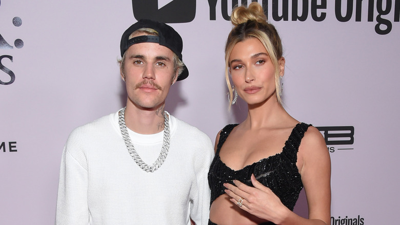 Justin Bieber with Hailey Bieber at YouTube event