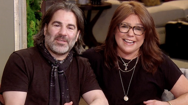 John Cusimano and Rachael Ray smiling in a video from their home taken for a 2021 fundraiser