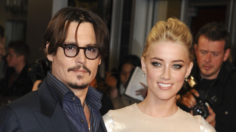 Johnny Depp and Amber Heard on red carpet