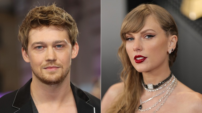 A split image of Joe Alwyn and Taylor Swift