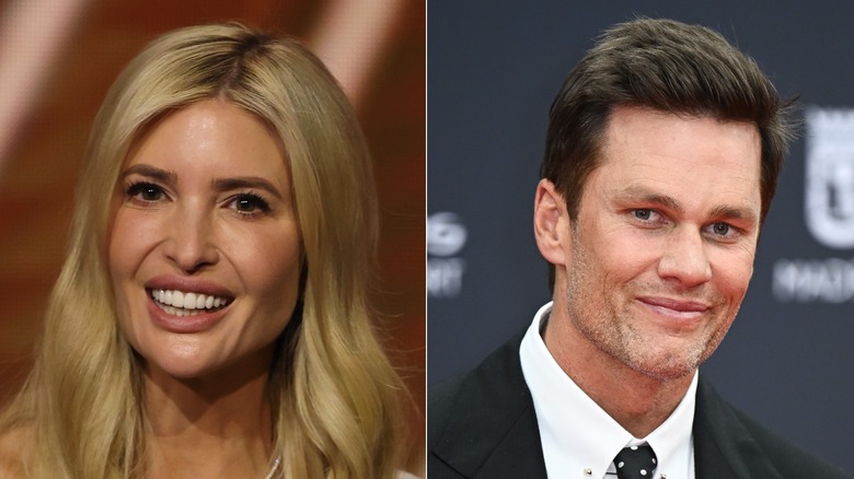 Split image of Ivanka Trump and Tom Brady smiling