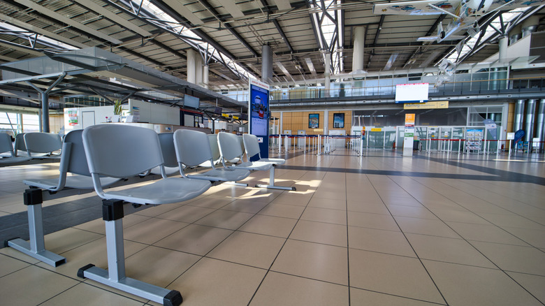 Empty airport terminal