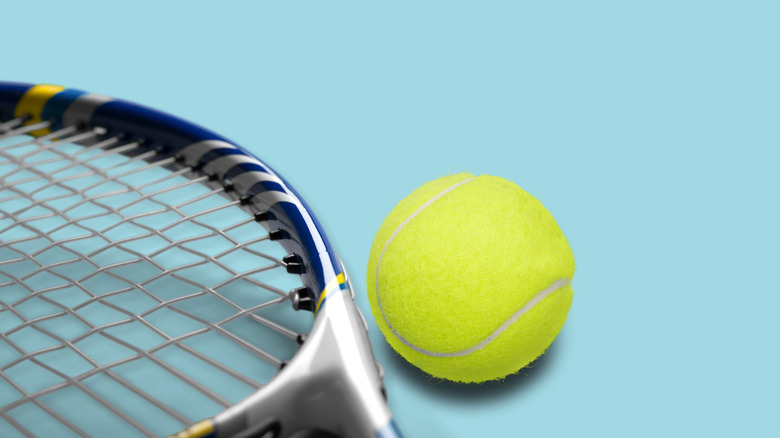 Tennis racket and tennis ball