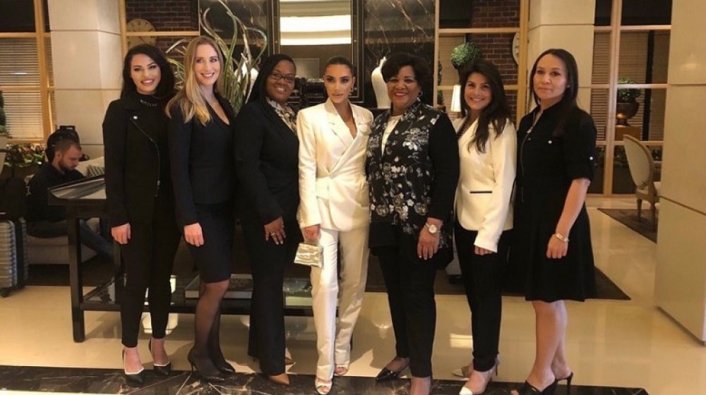 Alice Marie Johnson, Kim Kardashian, Crystal Munoz, and Judith Negron Tynice Hall at the Whitehouse  