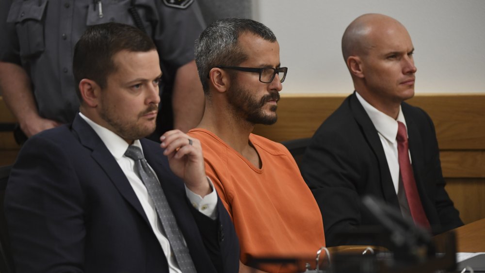 Chris Watts with his lawyers in court in American Murder: The Family Next Door