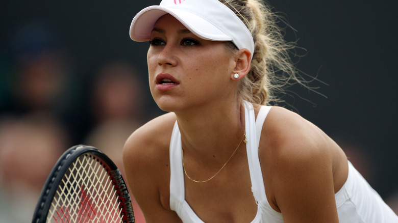 Anna Kournikova playing tennis