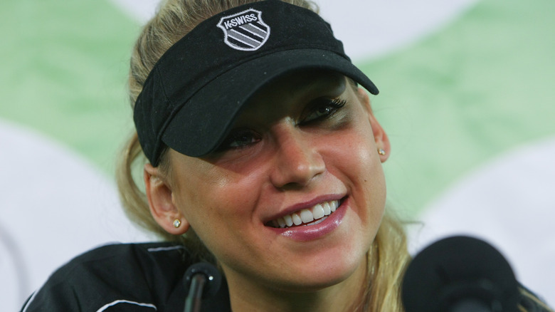 Anna Kournikova during interview 