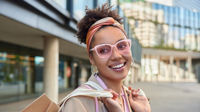 woman wearing a headband