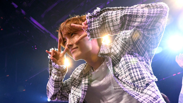 J-Hope in plaid jacket