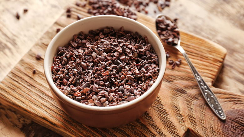 cacao nibs on table